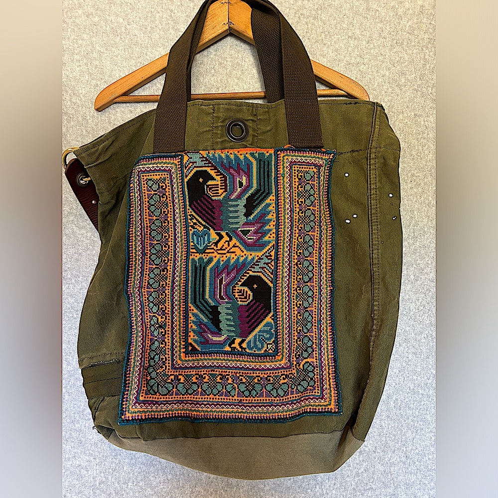 Free People Tricia Fix One-Of-A-Kind Repurposed Vintage Military Tote Bag